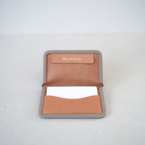 frame card case 「革巻きフレーム の名刺ケース」natural x greige 2枚目の画像