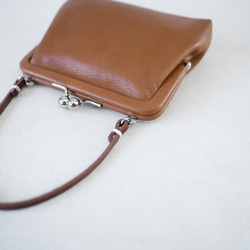 clasp purse「ハンドル付きがま口財布オヤコセット」brown 2枚目の画像