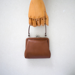 clasp purse「ハンドル付きがま口財布オヤコセット」brown 3枚目の画像