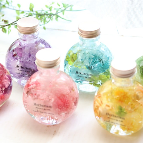 コロンとしたボトルがかわいいHerbarium*全6色* ハーバリウム・植物