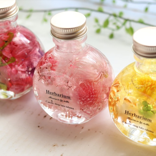 コロンとしたボトルがかわいいHerbarium*全6色* ハーバリウム・植物