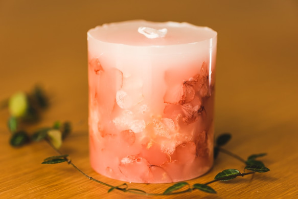 Botanical candle pink【紫陽花】 1枚目の画像