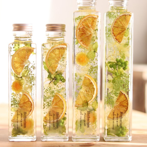 ハーバリウム*Orange*M,Lサイズ* ハーバリウム・植物標本 lala salama