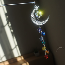 スワロの簪 ー月と虹・エーデルワイスカットー 2枚目の画像