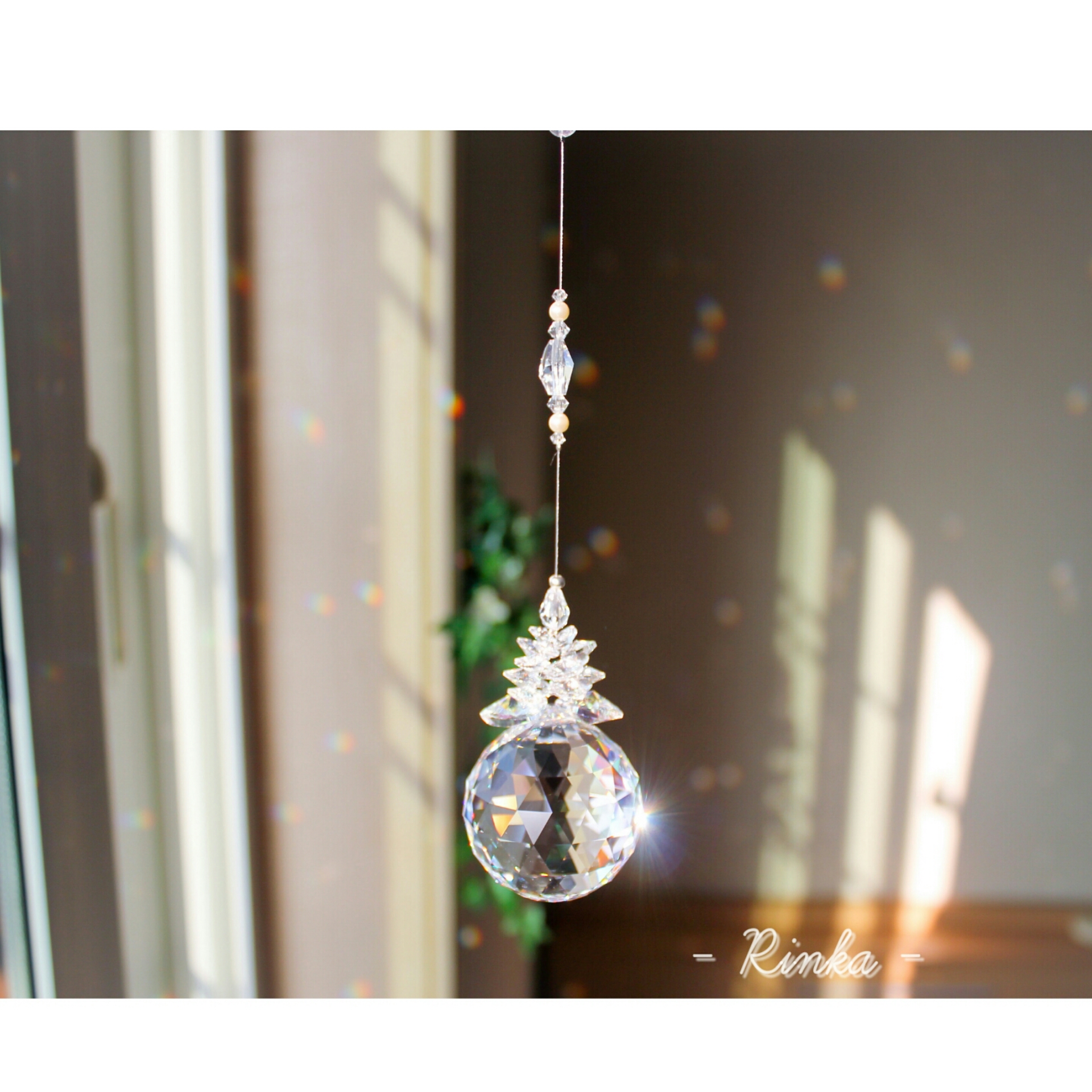 40mm＊スワロサンキャッチャー・凛花 クリア　　ー聡明なひとー