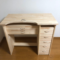 彫金机 片袖引き出し ワイドタイプ ※天板 ラバーウッド 机・デスク