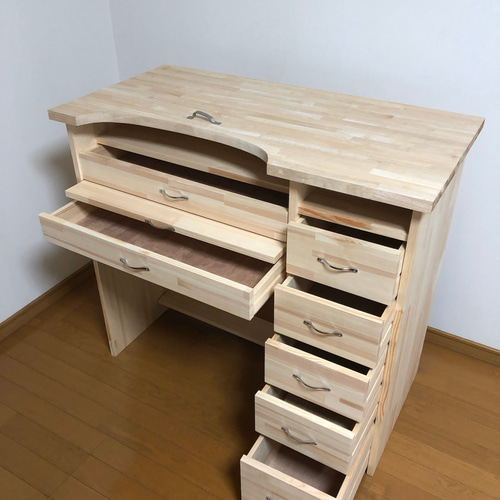 彫金机作業台 片袖デスク引き出し付き机　ヴァルガ330さん専用 スリーティー彫金デスク 片袖 送料(別途お見積り) | 彫金工具のネット