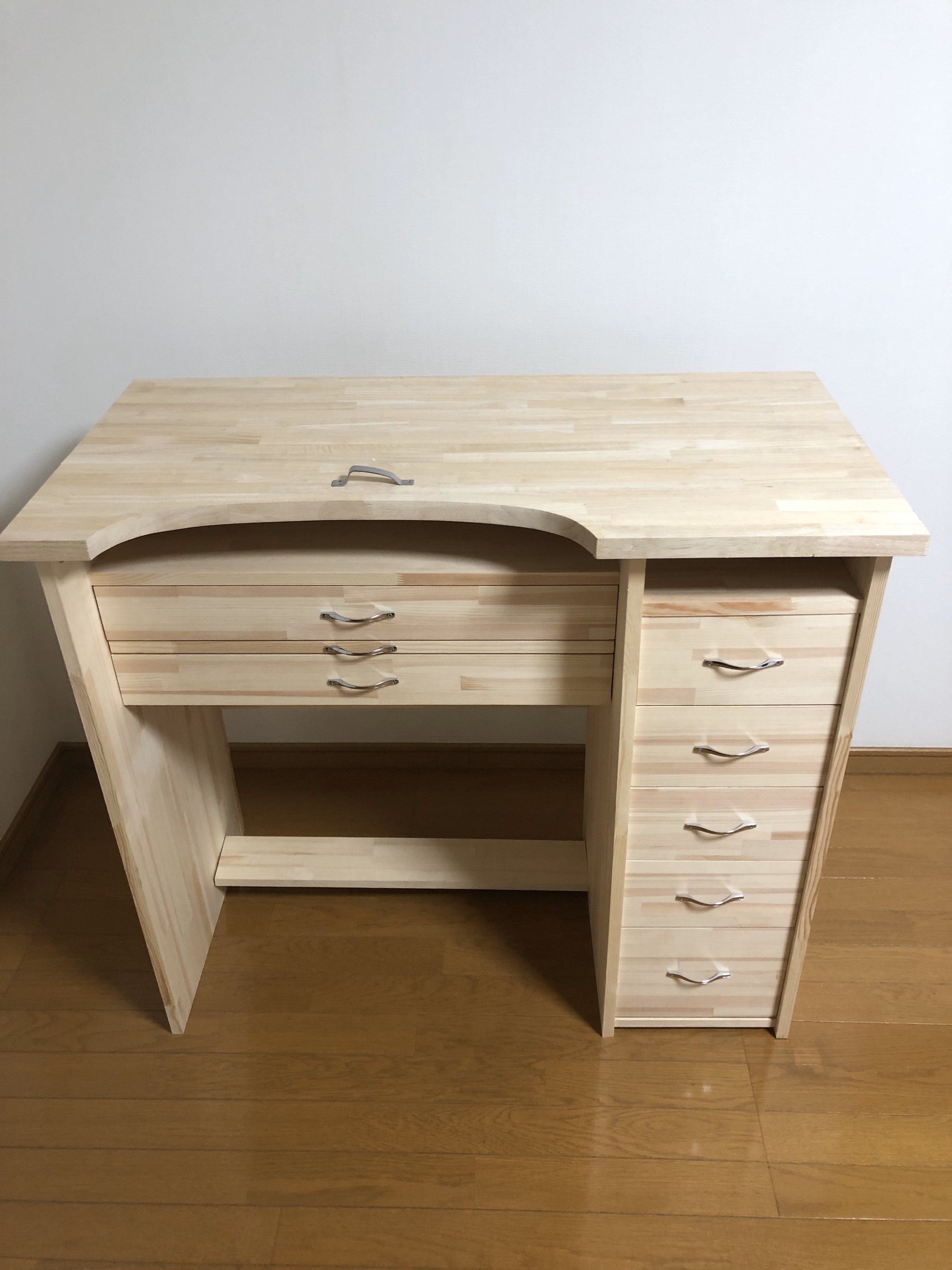 彫金作業机NO.2袖机引出し（中古） 彫金作業机NO.2袖机引出し（中古） 小次郎 彫金作業机DX 袖無 ナチュラル