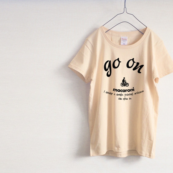 「go on」　macaroni　Tシャツ（ナチュラル） 1枚目の画像