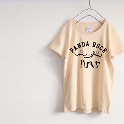 パンダ　ROCK　Tシャツ（ナチュラル） 2枚目の画像