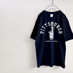 「PITTSBURGH」ビンテージ風　Tシャツ（黒・ネイビー） 2枚目の画像