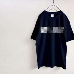 「ichimatsu」市松　メンズ・レディース　Tシャツ（黒・ネイビー） 3枚目の画像