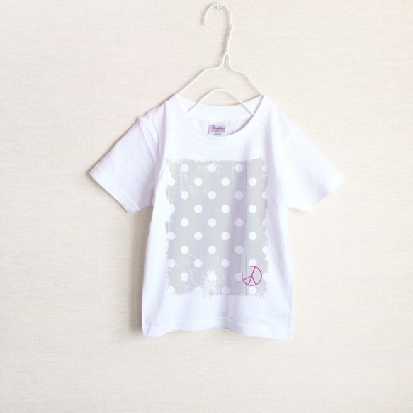 peace&dot  水玉　Tシャツ（キッズ） 1枚目の画像