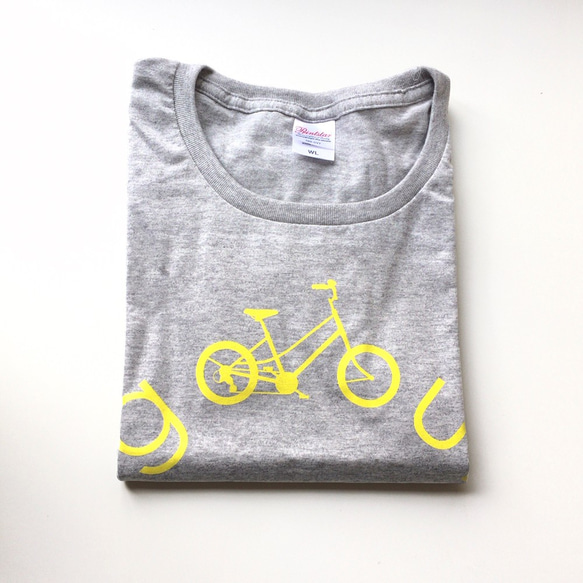 「GO OUT」自転車　メンズ・レディース　Tシャツ（グレー） 1枚目の画像