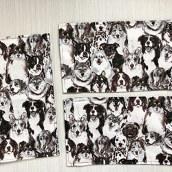白黒リアル犬柄⑨マスク置きマット収納ケース★キッチンペーパーを挟んで清潔（使用中マスクの一時保管ケース） 2枚目の画像