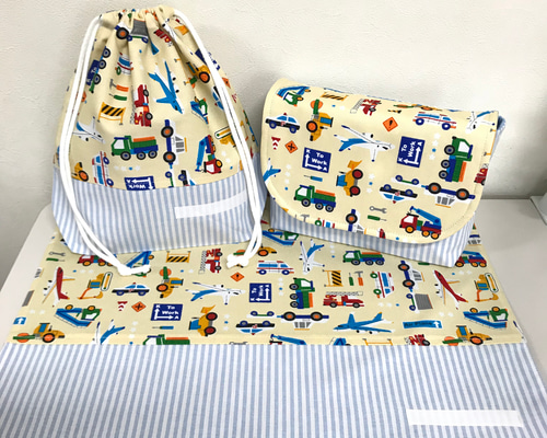 ランチョンマット、お弁当ポーチとコップ袋3点セット #1573 その他入園