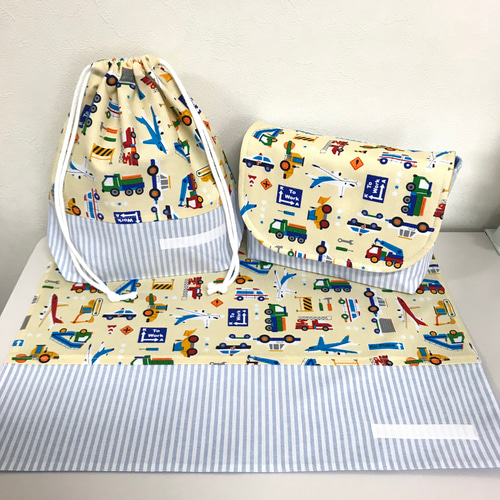 ランチョンマット、お弁当ポーチとコップ袋3点セット #1573 その他入園