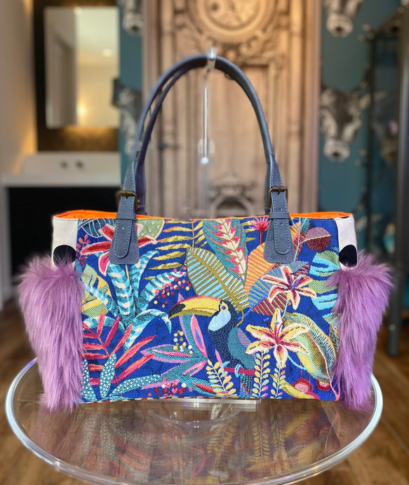 セレブ風バッグ 25cm横 シルバー金具