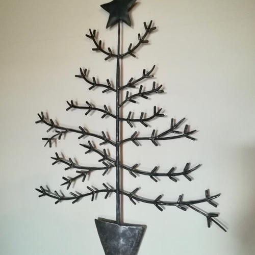 アイアンクリスマスツリー クリスマス壁飾り 鉄製クリスマスツリー