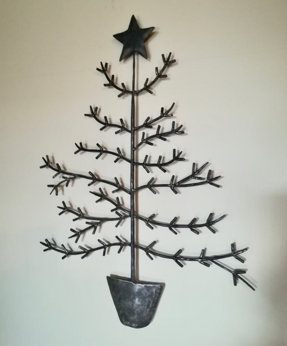 アイアン製アンティーククリスマスツリー アイアンクリスマスツリー クリスマス壁飾り 鉄製クリスマスツリー