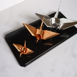 折り鶴　金属製　銅製　アルミ製 2枚目の画像