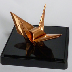 金属　銅製　折り鶴　 1枚目の画像
