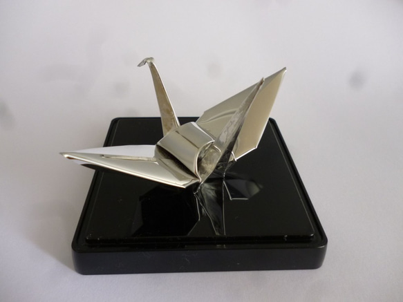 金属　アルミ製　折り鶴　 3枚目の画像