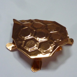 金属　真鍮　銅製　折り鶴　亀 7枚目の画像
