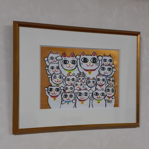 ハッピー招き猫 ハッピー太陽画家小楠アキコ作品 ハッピー招き猫 日本