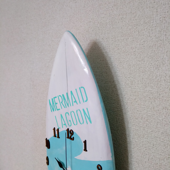 サーフボード型掛け時計 MERMAID 3枚目の画像