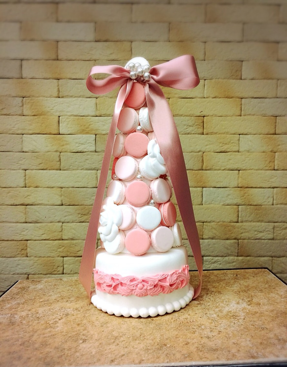 ハンドメイド粘土♡カメリアマカロンタワー ハンドメイド粘土