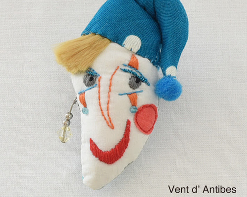 顔ブローチ「ピエロのジャック」 ブローチ Vent d' Antibes 通販