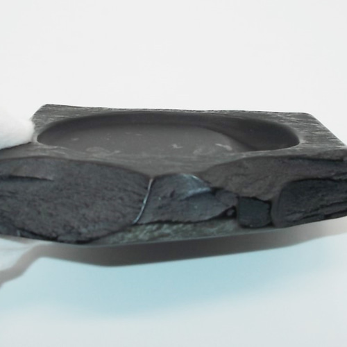 自然・角型硯 NO.0564 天然那智黒石製 ペン・筆記用具 猫印硯工房