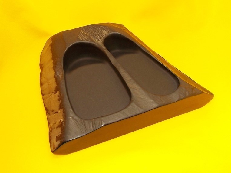 二面硯　NO.０５７５　天然那智黒石製