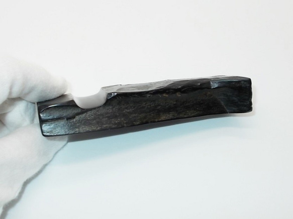 １本用筆置き　F－０５８　天然那智黒石製　 4枚目の画像