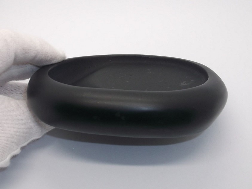 つるつる・変わり硯　NO.０４３７　天然那智黒石製