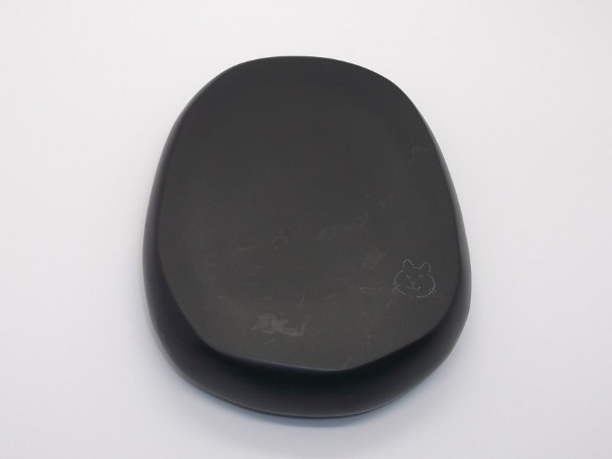 つるつる・変わり硯　NO.０４３７　天然那智黒石製