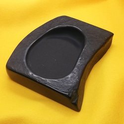 自然・変わり硯 NO.0546 天然那智黒石製 ペン・筆記用具 猫印硯