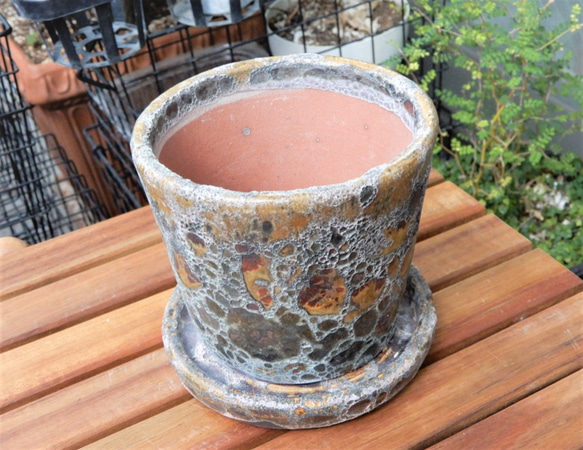 モダンモザイク柄　陶器鉢　植木鉢　プランター　鉢　 4枚目の画像