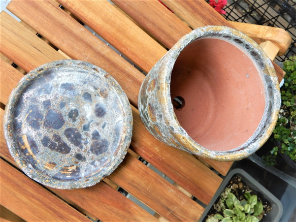 モダンモザイク柄　陶器鉢　植木鉢　プランター　鉢　 5枚目の画像