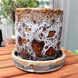 モダンモザイク柄　陶器鉢　植木鉢　プランター　鉢　 1枚目の画像