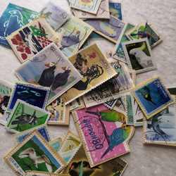★日本の鳥切手★　20枚　レジン　コラージュに　古切手　送料最安84円 1枚目の画像