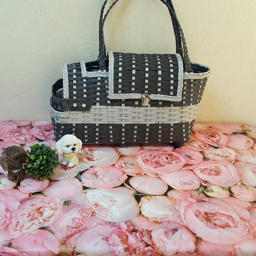 犬のキャリーバッグ Luxe birdie フラワーチュールキャリー ブラック