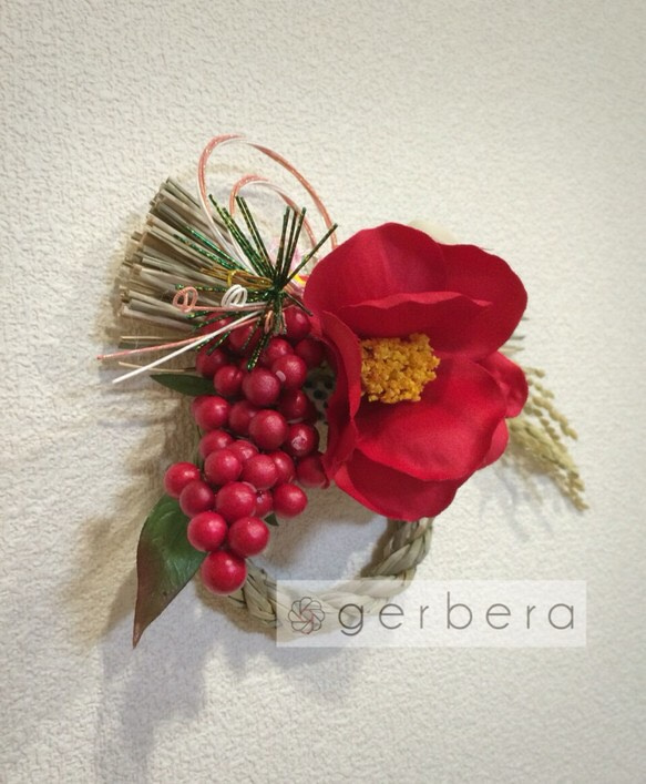 【オーダー専用】紅白椿のお正月飾り❀ 2枚目の画像