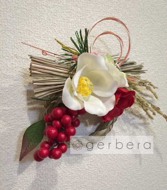 【再販】紅白椿のお正月飾り❀B 2枚目の画像