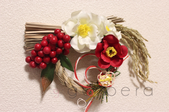 人気の紅白椿のお正月飾り❀ 2枚目の画像