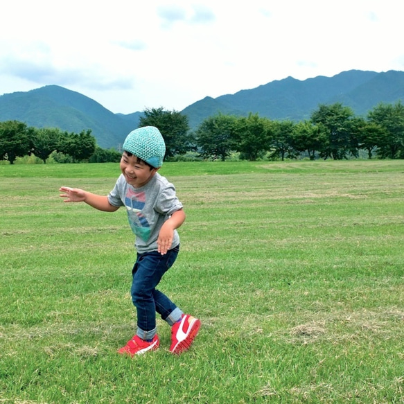 コットン帽子 kids シグナルカラー【受注制作】 3枚目の画像