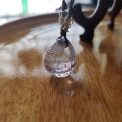 ティアドロップネックレス トンボ玉 ガラス 5枚目の画像