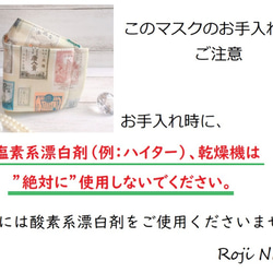 在庫処分♡多層♡~ふつうサイズ♡コットン100%（フィルターポケットあり）：レトロなお薬柄の舟形立体マスク 4枚目の画像