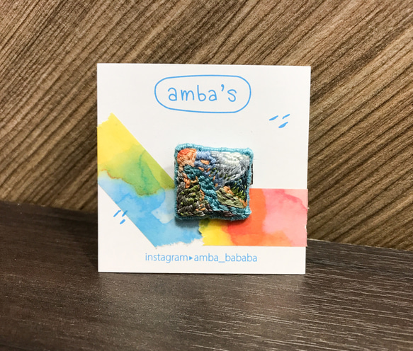 amba’s 手工刺繡別針-小河日落 第2張的照片